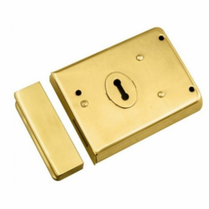 RDE8043PB 105 x 81mm Double Handed Rim Deadlock Polished Brass