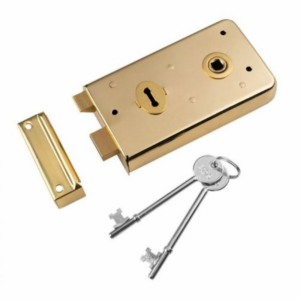 RSE8053PB 140 x 76mm Double Handed Rim Lock Polished Brass