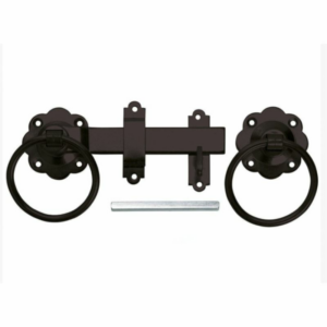 180mm Plain Ring Handle Gate Latch Black
