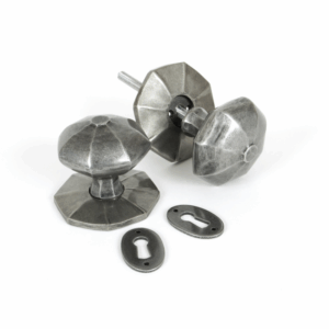 Anvil Large Octagonal Knob Mortice/Rim Pewter 33066