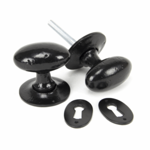 Anvil Oval Mortice/Rim Knob Set Black 33251