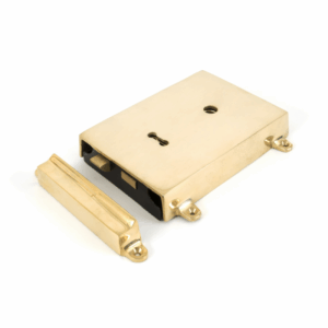 Anvil Rim Lock And Cover Polished Brass 35000