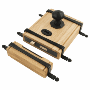 Anvil Oak Box Lock & Octagonal Knob Set Black 33005