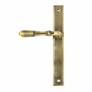 Anvil Reeded Slimline Lever Latch Furniture Aged Brass 45419
