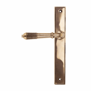 Anvil Reeded Slimline Lever Latch Furniture Polished Bronze 45428