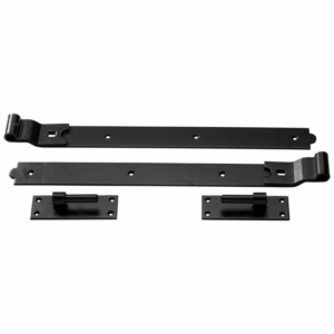 750mm Cranked Hook & Band Hinge Black