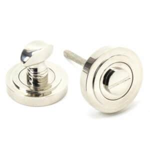 Anvil Round Bathroom Thumbturn (Art Deco) Polished Nickel 45740