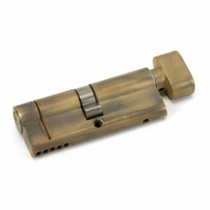 45851 Anvil 80mm Euro Profile Cylinder & Turn Aged Brass