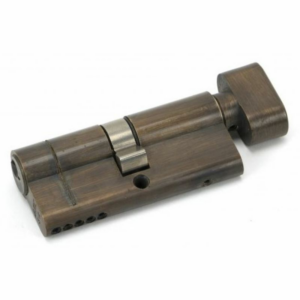 45871 Anvil 70mm Euro Profile Cylinder & Turn Keyed Alike Aged Brass