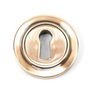 Anvil Round Keyhole Escutcheon (Plain) Polished Bronze 46117