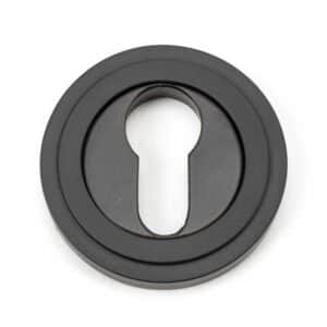 Anvil Round Euro Profile Escutcheon (Art Deco) Aged Bronze 46122
