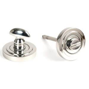 Anvil Round Bathroom Thumbturn (Art Deco) Polished Stainless Steel (316) 49861
