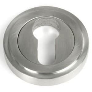 Anvil Round Euro Profile Escutcheon (Art Deco) Satin Stainless Steel (316) 49873