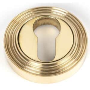 Anvil Round Euro Profile Escutcheon (Beehive) Polished Brass 50594