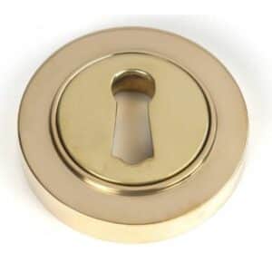 Anvil Round Keyhole Escutcheon (Art Deco) Polished Brass 50747