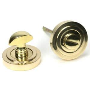 Anvil Round Bathroom Thumbturn (Art Deco) Polished Brass 50751