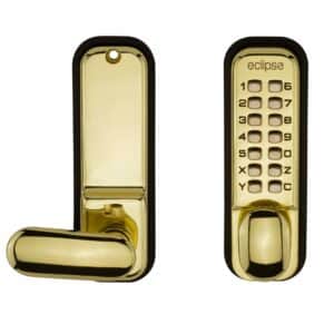 Eclipse ED20 Mechanical Lock with Easy Code Change & Push Button Polished Brass