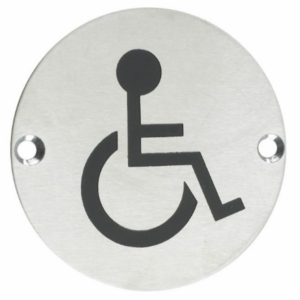 ZSS07SS 76mm Disabled Symbol Stainless Steel