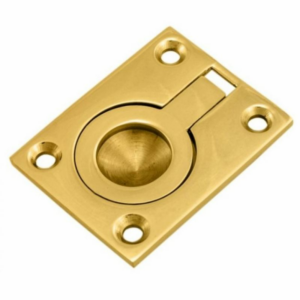 50x38mm Flush Ring Pull Polished Brass