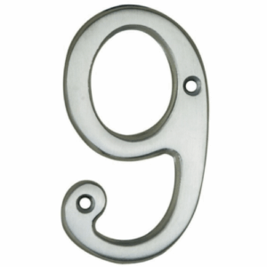 76mm Numeral No. 9 Satin Chrome