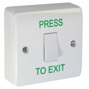 Plastic Exit Button Switch with Surface Box White