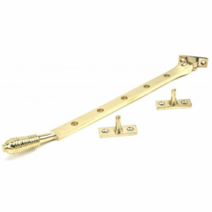 Anvil 300mm Reeded Casement Stay Polished Brass 46708