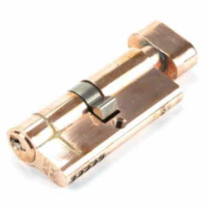 Anvil 70mm Euro Profile Cylinder & Turn Keyed Alike Polished Bronze 45869