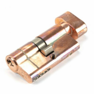 Anvil 60mm Euro Profile Cylinder & Turn Keyed Alike Polished Bronze 45865