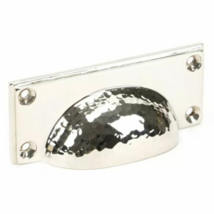Anvil Art Deco Hammered Drawer Pull Polished Nickel 46037