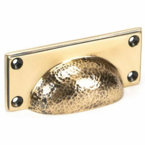 Anvil Art Deco Hammered Drawer Pull Polished Bronze 46040