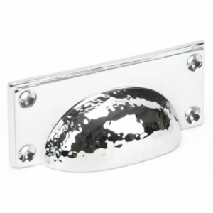 Anvil Art Deco Hammered Drawer Pull Polished Chrome 46038
