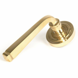 Anvil Avon Round Lever On Rose (Art Deco) Polished Brass 50598