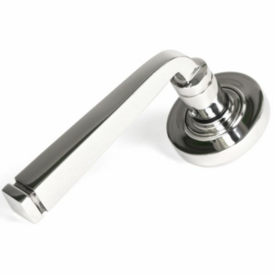 Anvil Avon Round Lever On Rose (Plain) Polished Stainless Steel (316) 49852