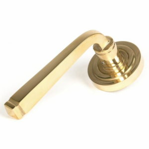 Anvil Avon Round Lever On Rose Unsprung (Art Deco) Polished Brass 50599
