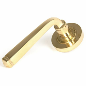 Anvil Avon Round Lever On Rose Unsprung (Plain) Polished Brass 50597