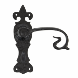 Anvil Curly Lever Bathroom Handle Set Black 83695