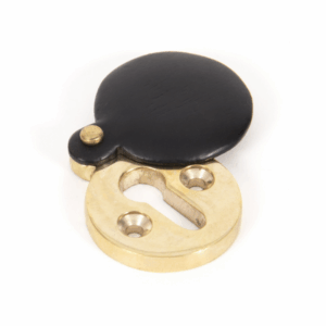 Anvil Covered Keyhole Escutcheon Ebony Polished Brass 83833