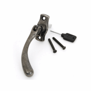 Anvil Peardrop Locking Espagnolette Right Hand Antique Pewter 20416R