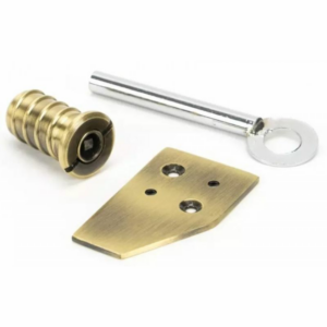 Anvil Flush Keyed Sash Stop Aged Brass 49917