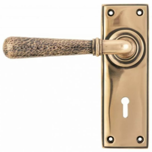 Anvil Hammered Newbury Lever Lock Furniture Polished Bronze 46225