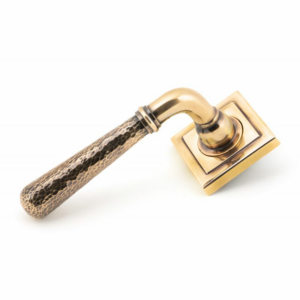 Anvil Hammered Newbury Lever On Rose Unsprung (Square) Polished Bronze 50056