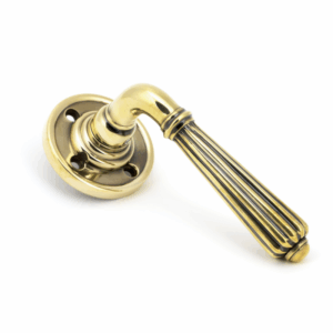 Anvil Hinton Lever on Rose Aged Brass 45309