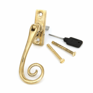 Anvil Monkeytail Slim Espag Locking Window Handle Right Hand Polished Brass 33311