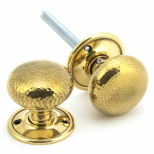 Anvil Hammered Mushroom Mortice/Rim Knob Aged Brass 46031