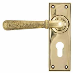 Anvil Hammered Newbury Euro Profile Lever Furniture Aged Brass 46212