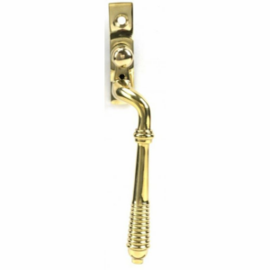 Anvil Reeded Espag Locking Window Handle Right Hand Polished Brass 46709