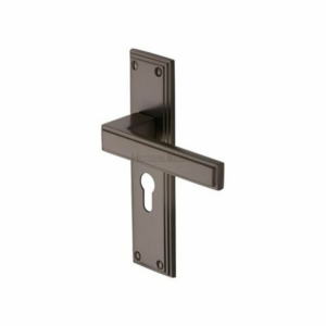Atlantis Door Handle on Euro Plate Matt Bronze