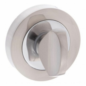 Mediterranean Bathroom Turn & Release Satin Nickel / Polished Chrome