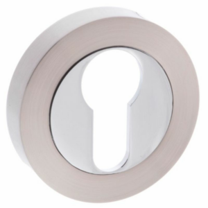 Mediterranean Euro Profile Escutcheon Satin Nickel / Polished Chrome