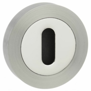 Mediterranean Key Hole Escutcheon Satin Nickel / Polished Chrome